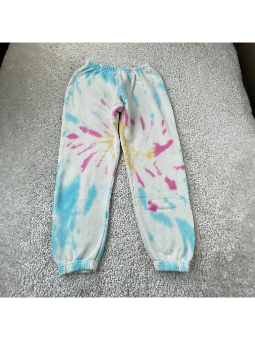 Spiritual Gangster Tie Dye Sweatpant Jogger White Blue Pink Womens Small